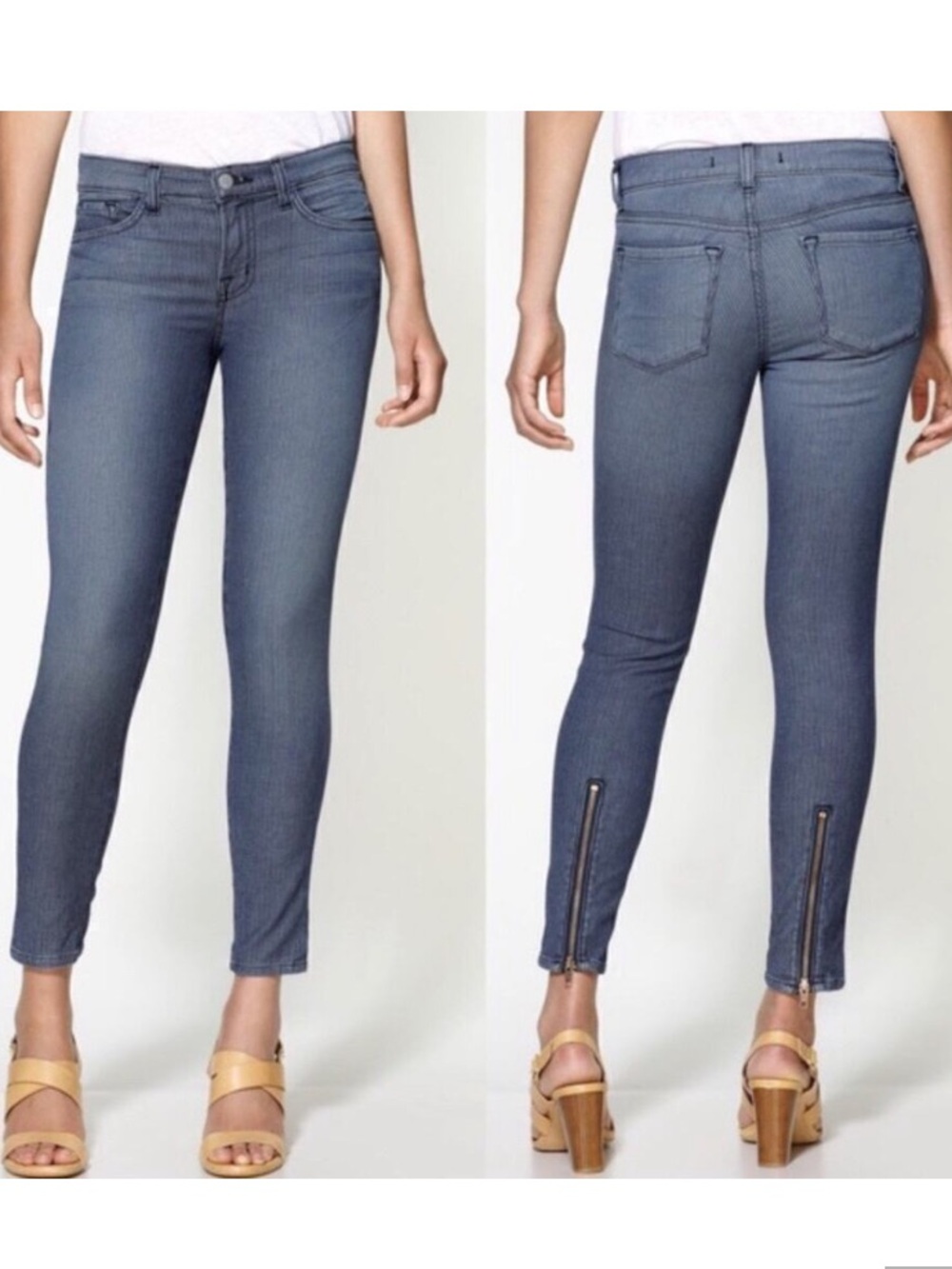J Brand Cass Railroad Stripe  Zipper Crop Pant
